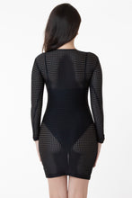 Load image into Gallery viewer, RNS309 - Long Sleeve Circle Mesh Dress