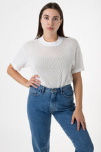 Load image into Gallery viewer, RIN401 - Cotton Mock Neck Fishnet T-Shirt