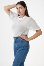 Load image into Gallery viewer, RIN401 - Cotton Mock Neck Fishnet T-Shirt
