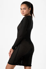 Load image into Gallery viewer, RNS309 - Long Sleeve Circle Mesh Dress
